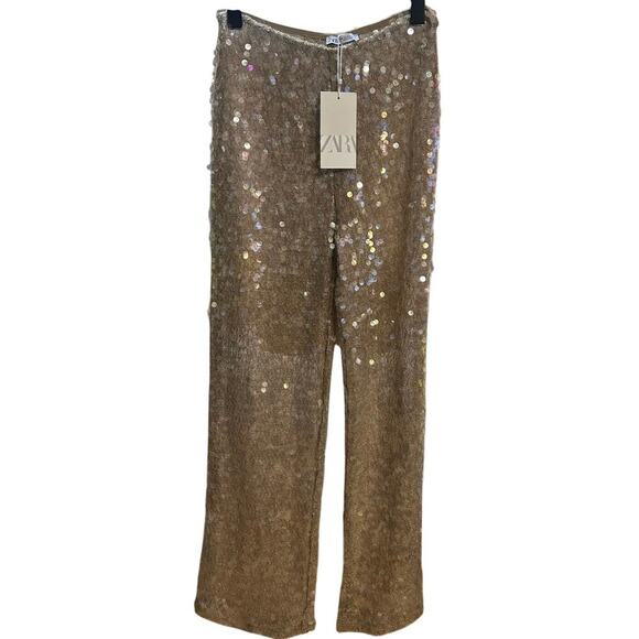 Nwt- Zara 2 pc sequins pants & top set-M - Picture 4 of 6